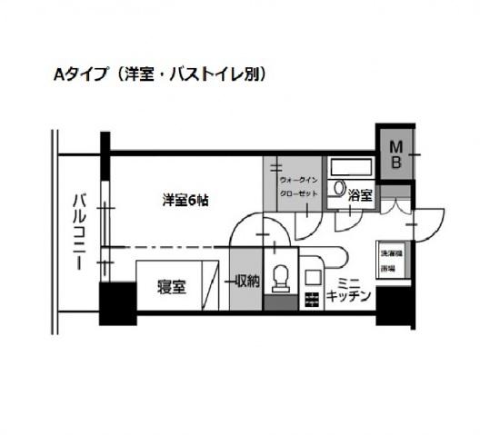 ラポール中島(1DK/3階)の間取り写真