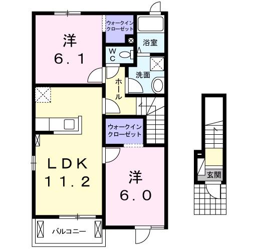 ベラルーナ(2LDK/2階)の間取り写真
