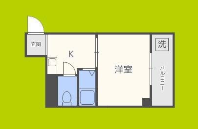 カルム四天王寺(1K/11階)の間取り写真