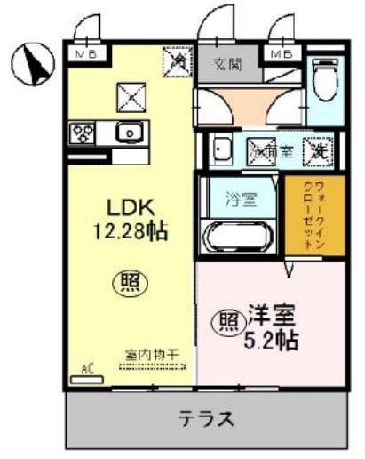 CASA FELICE(1LDK/1階)の間取り写真