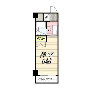 ロイヤルエスペラントオクノ(1K/4階)の間取り写真