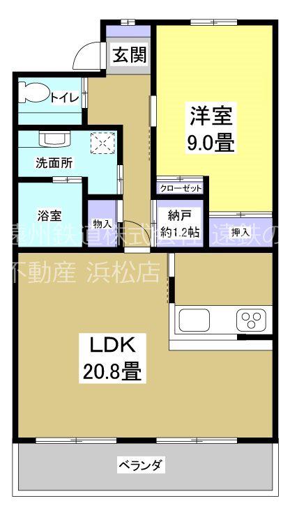 シエスタ海老塚(1LDK/3階)の間取り写真