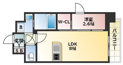 LIVECASA王子公園(1LDK/6階)の間取り写真