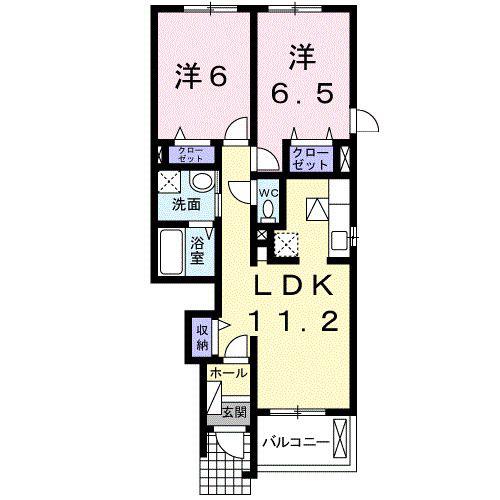 サンリット・ヴィラ(2LDK/1階)の間取り写真
