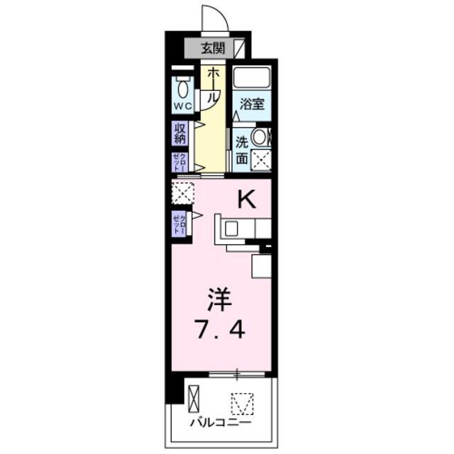 レギオン(ワンルーム/4階)の間取り写真