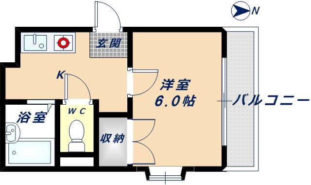 セピアコート大蓮(1K/3階)の間取り写真
