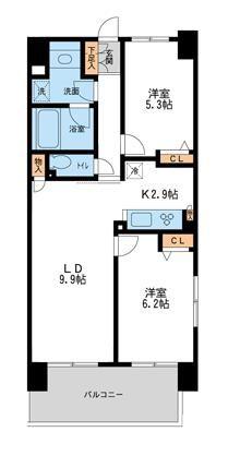 レジディア南千住(2LDK/10階)の間取り写真