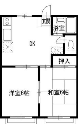 コートいずみ(2DK/2階)の間取り写真