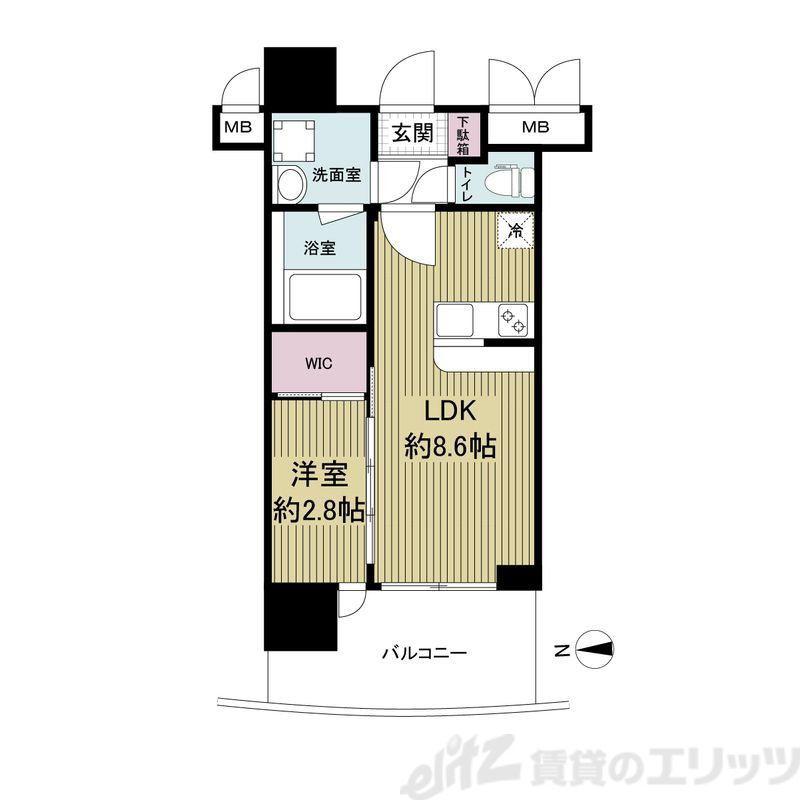 セレニテ中崎町リアン(1LDK/3階)の間取り写真