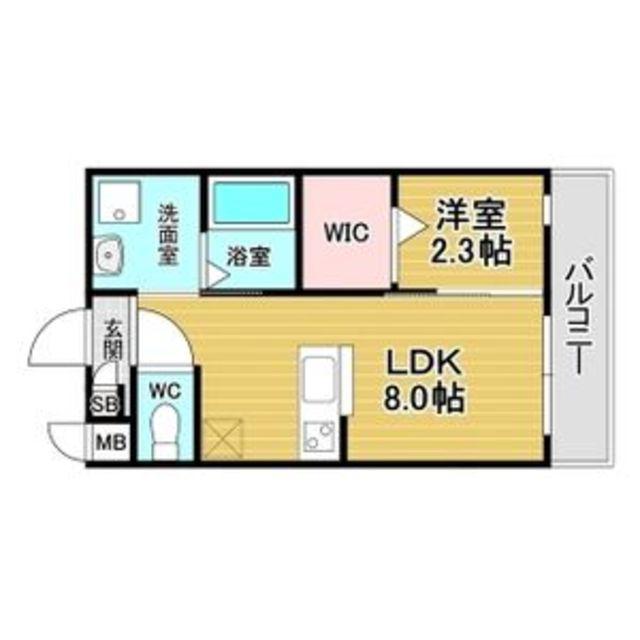 リアコート北田辺II(1LDK/2階)の間取り写真