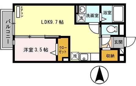 カンフォーラ(1LDK/1階)の間取り写真