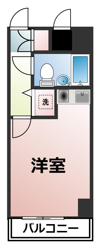 ライオンズプラザ海老名(ワンルーム/6階)の間取り写真