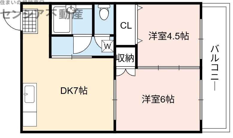 大宮マンション(2DK/2階)の間取り写真