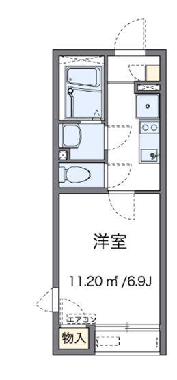 大倉山メルベーユIII(1K/1階)の間取り写真