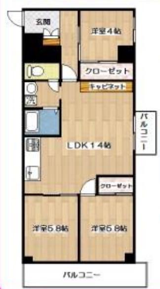 秀和高円寺レジデンス(3LDK/2階)の間取り写真