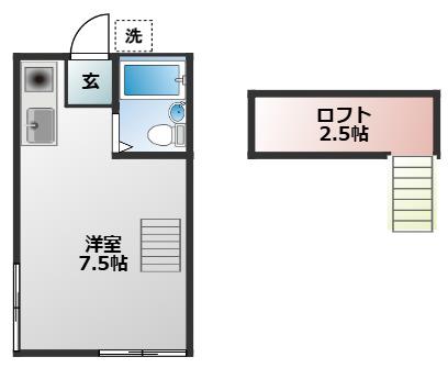 ピュアハウス三咲B(ワンルーム/1階)の間取り写真