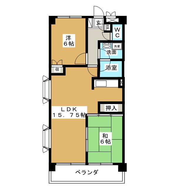 メゾンエクセリア(2LDK/1階)の間取り写真