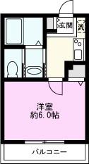 蓮田市東4丁目アパート(1K/1階)の間取り写真