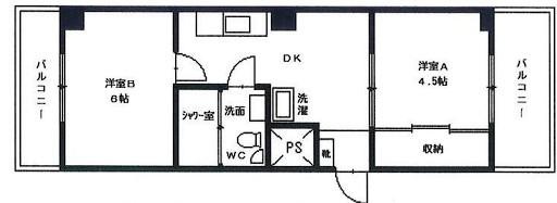 マンション 新宿区百人町(2DK/2階)の間取り写真
