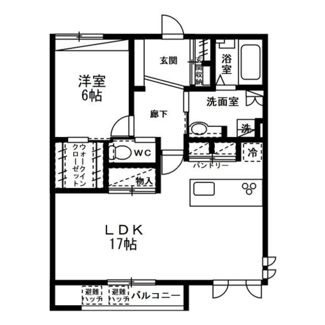 SEASON817 A棟(1LDK/3階)の間取り写真