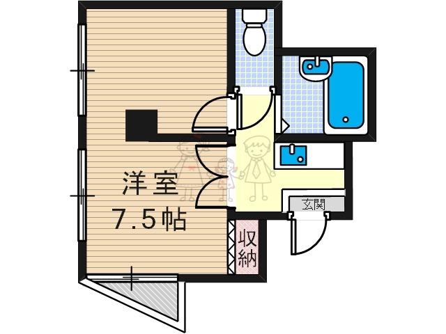 EST長居西(1K/9階)の間取り写真