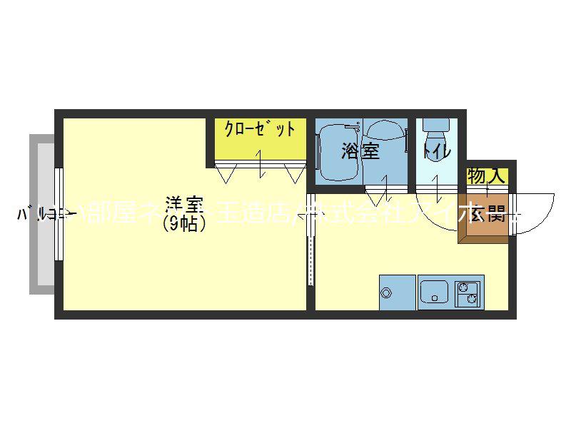 筆ヶ崎マンション(1K/3階)の間取り写真
