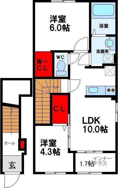 MAISON STELLA MON(2LDK/2階)の間取り写真