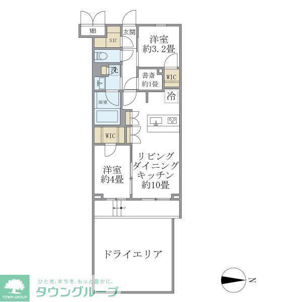 LA PERLA JIYUGAOKAII(2LDK/1階)の間取り写真