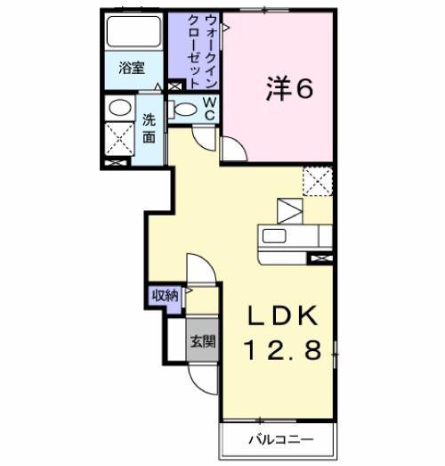 グラース・レノマ(1LDK/1階)の間取り写真