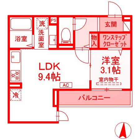 REGINA武蔵小杉(1LDK/2階)の間取り写真