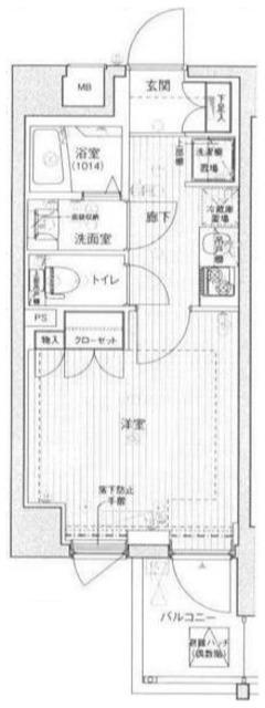 PLAIRE DEUXQ TOYOCHO(1K/6階)の間取り写真