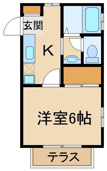 トラフォード赤羽(1K/1階)の間取り写真