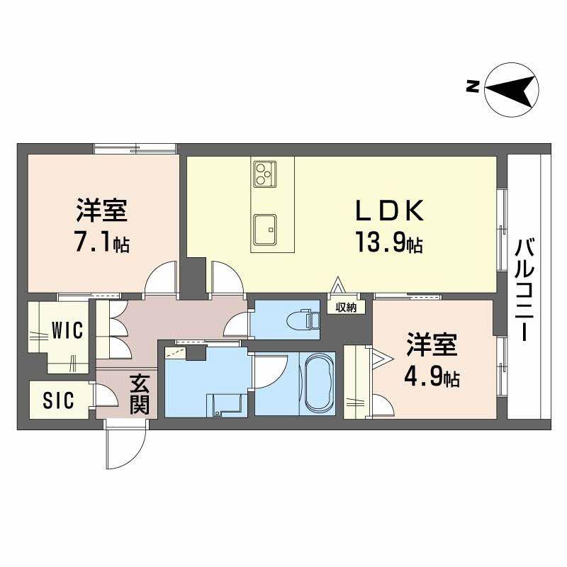 ラバンス(2LDK/2階)の間取り写真
