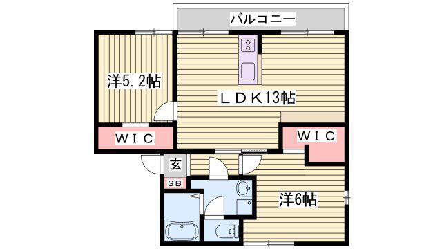 ハイツフローレンス A棟(2LDK/2階)の間取り写真