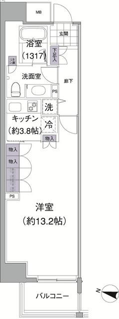 アビティ目黒(1K/2階)の間取り写真