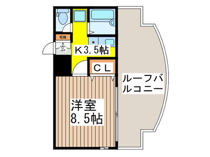 ヴィラモンドール(1K/4階)の間取り写真