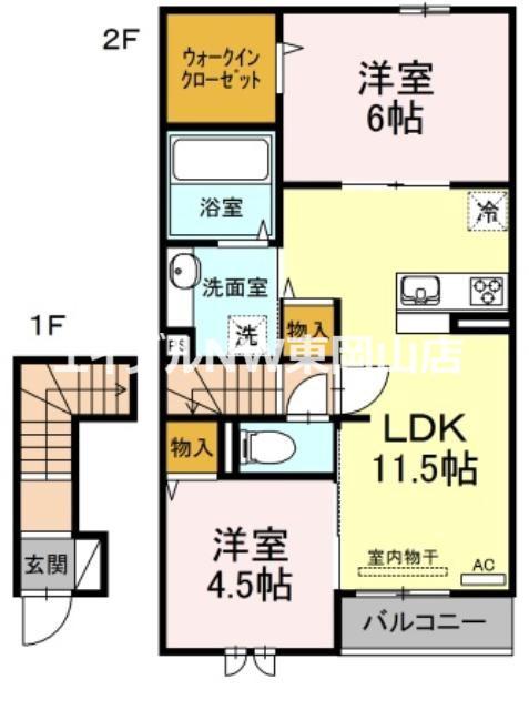FELICITTA(2LDK/2階)の間取り写真