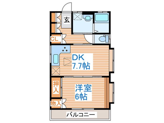 コーポ阿部(1DK/2階)の間取り写真