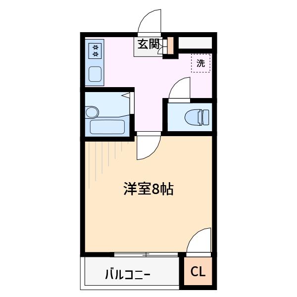 コート南烏山(1K/1階)の間取り写真