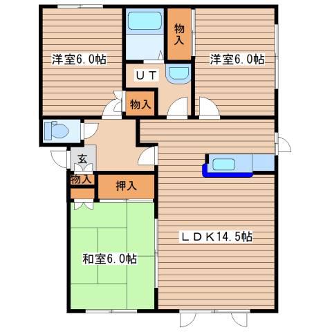 ヒルサイドテラス(3LDK/3階)の間取り写真
