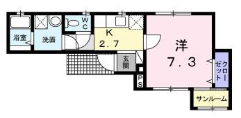 ジエルメ大喜新町(1K/2階)の間取り写真