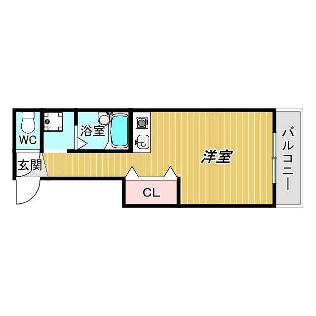 パークシティ長居(ワンルーム/4階)の間取り写真