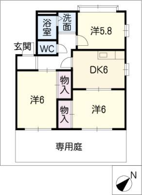 フレグランス21(3DK/1階)の間取り写真