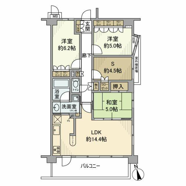 サンクレイドル日野(3SLDK/2階)の間取り写真