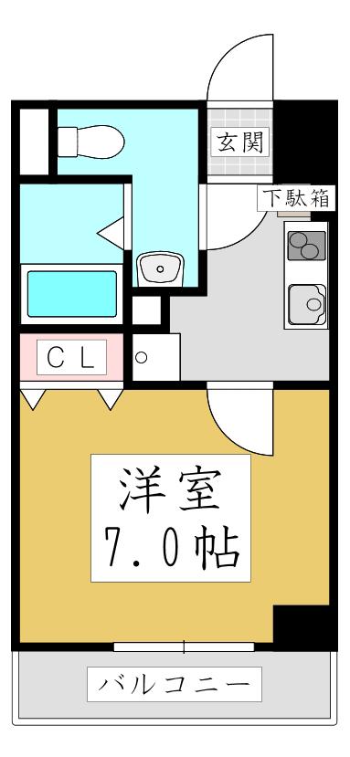 ジェノヴィア西川口II(1K/1階)の間取り写真
