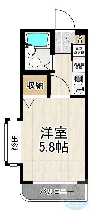 サンロージュ平和町(1K/2階)の間取り写真
