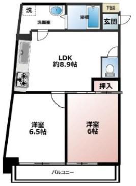 スイスロワール(2LDK/4階)の間取り写真