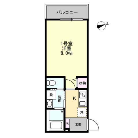 六浦5丁目IIアパート(1K/3階)の間取り写真