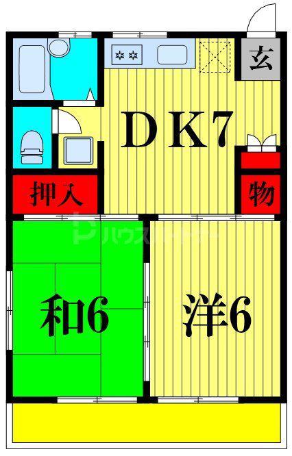 コーポ石川(2DK/2階)の間取り写真