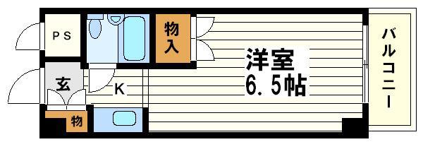メゾン内久宝寺(1K/6階)の間取り写真